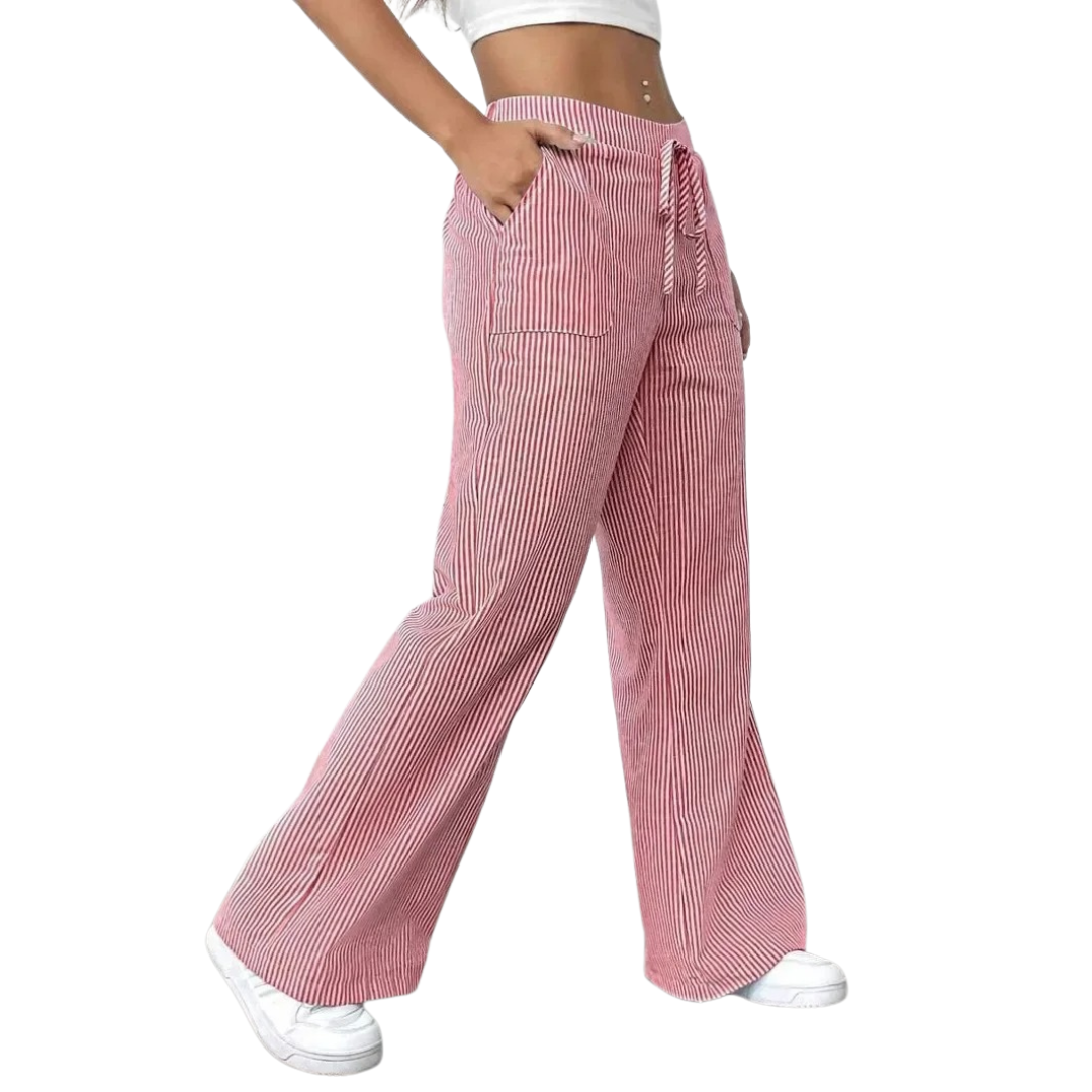 Women's Striped Wide-Leg Lounge Pants