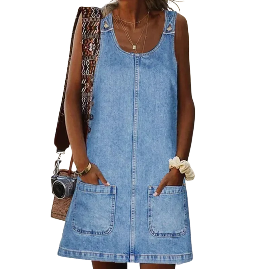 Women’s Casual Denim Pocket Dress