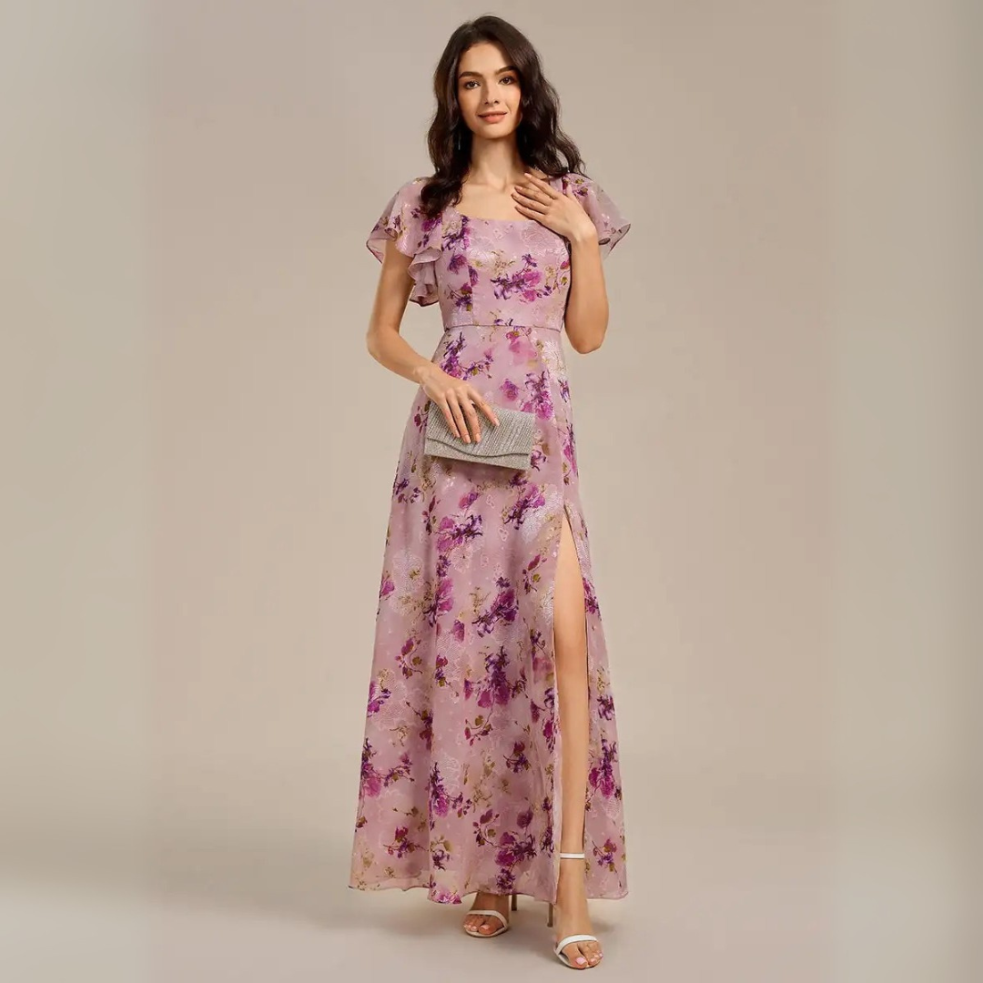 The Evangeline Floral Chiffon Maxi Dress