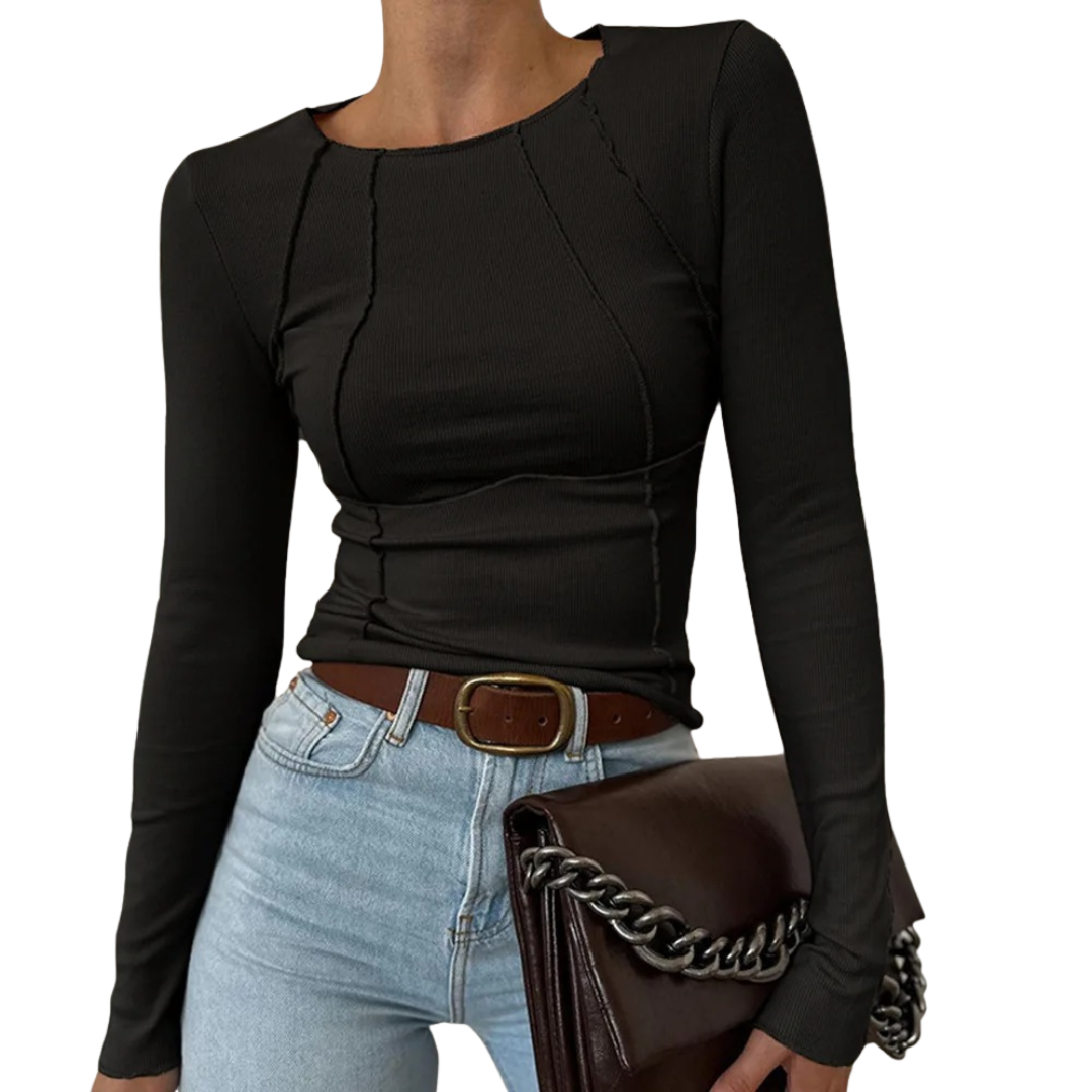 The Sage Ribbed Long Sleeve Top