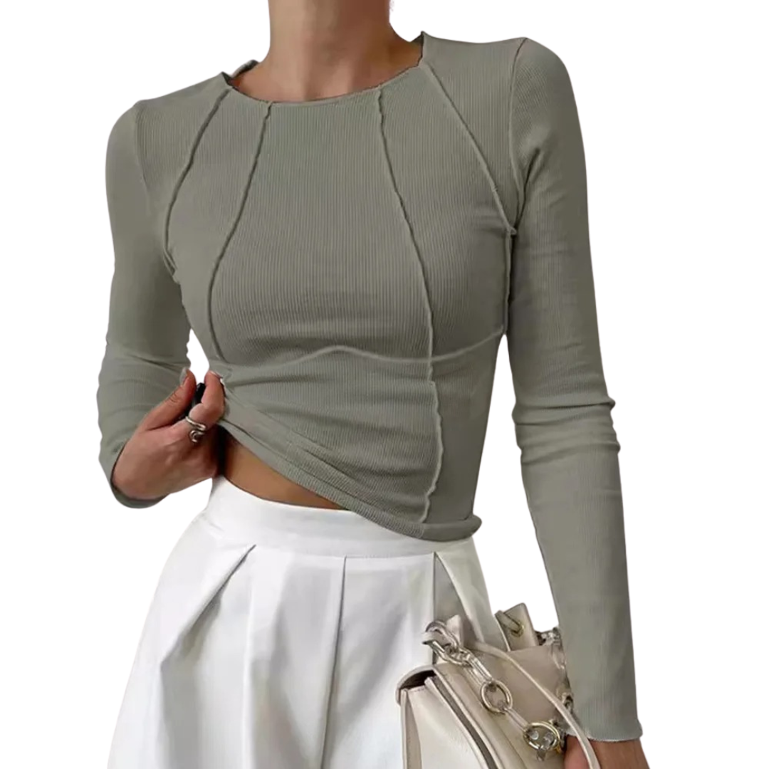 The Sage Ribbed Long Sleeve Top