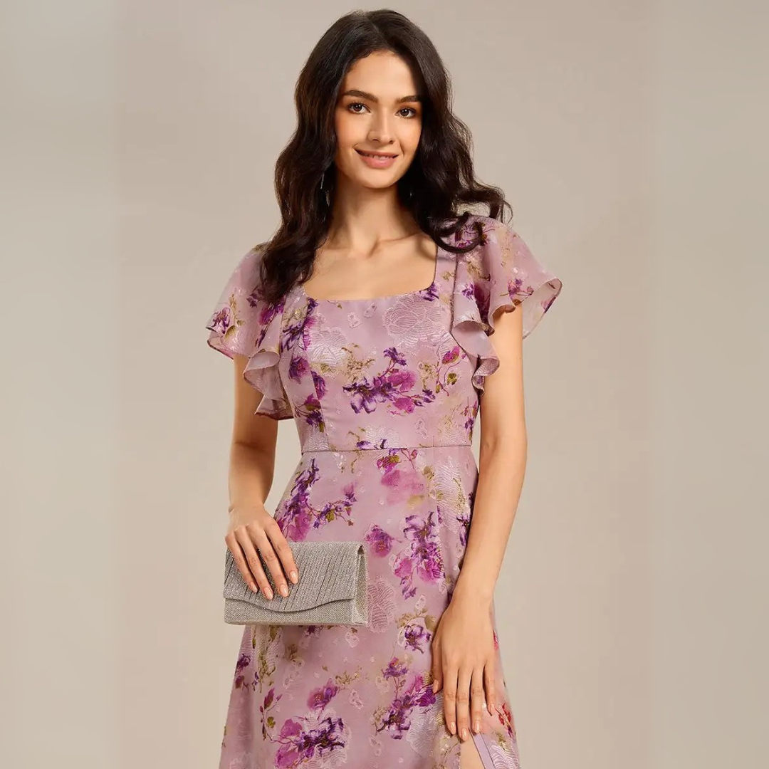 The Evangeline Floral Chiffon Maxi Dress
