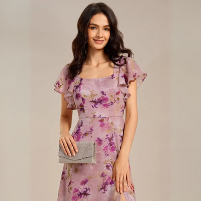 The Evangeline Floral Chiffon Maxi Dress