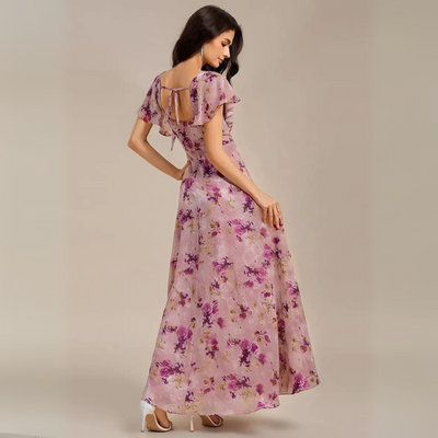 The Evangeline Floral Chiffon Maxi Dress