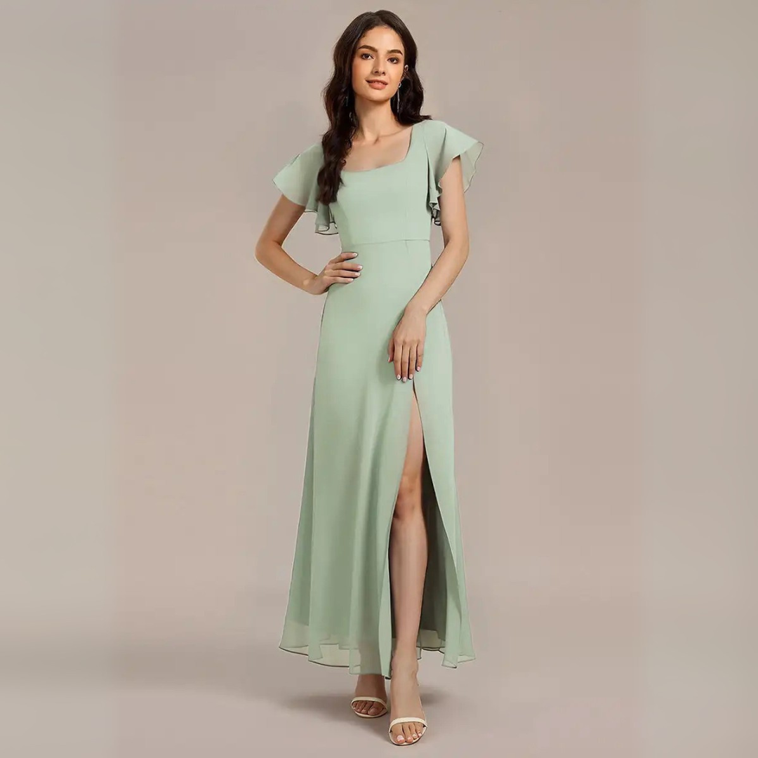 The Evangeline Floral Chiffon Maxi Dress