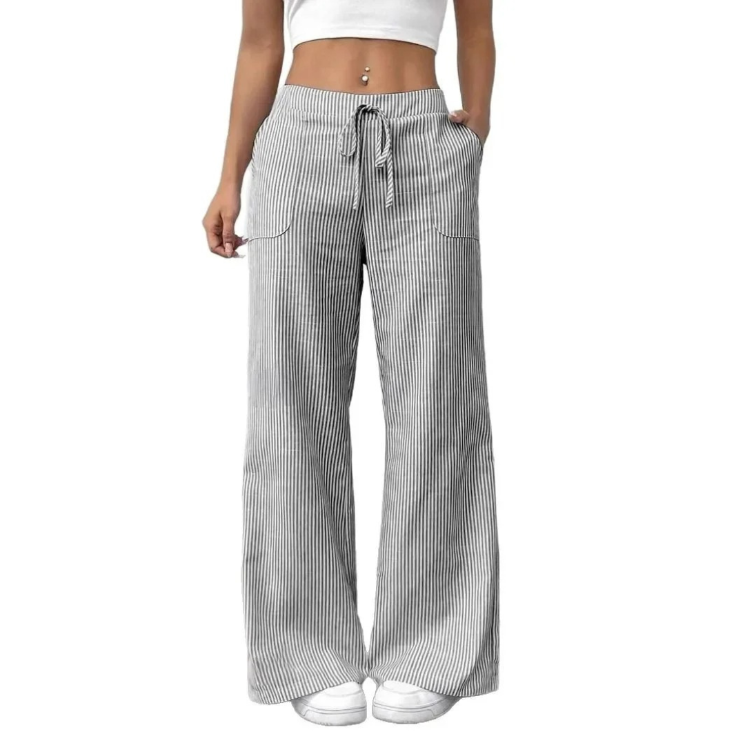 Women's Striped Wide-Leg Lounge Pants