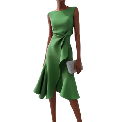 Women’s Elegant Ruffle Detail Midi Dress
