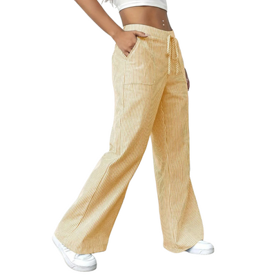 Women's Striped Wide-Leg Lounge Pants