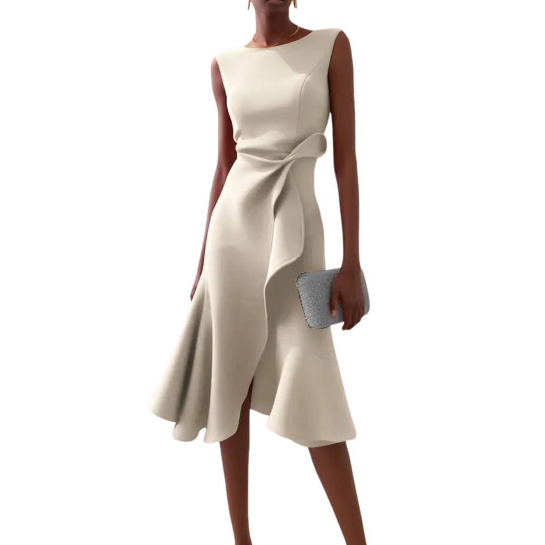 Women’s Elegant Ruffle Detail Midi Dress