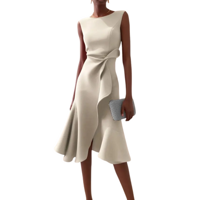 Women’s Elegant Ruffle Detail Midi Dress