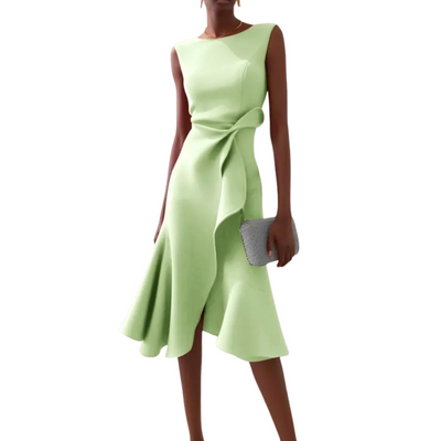 Women’s Elegant Ruffle Detail Midi Dress