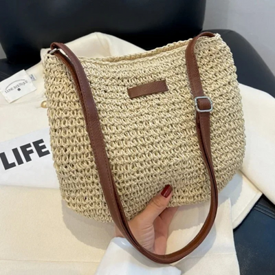 The Marisol Woven Straw Shoulder Bag