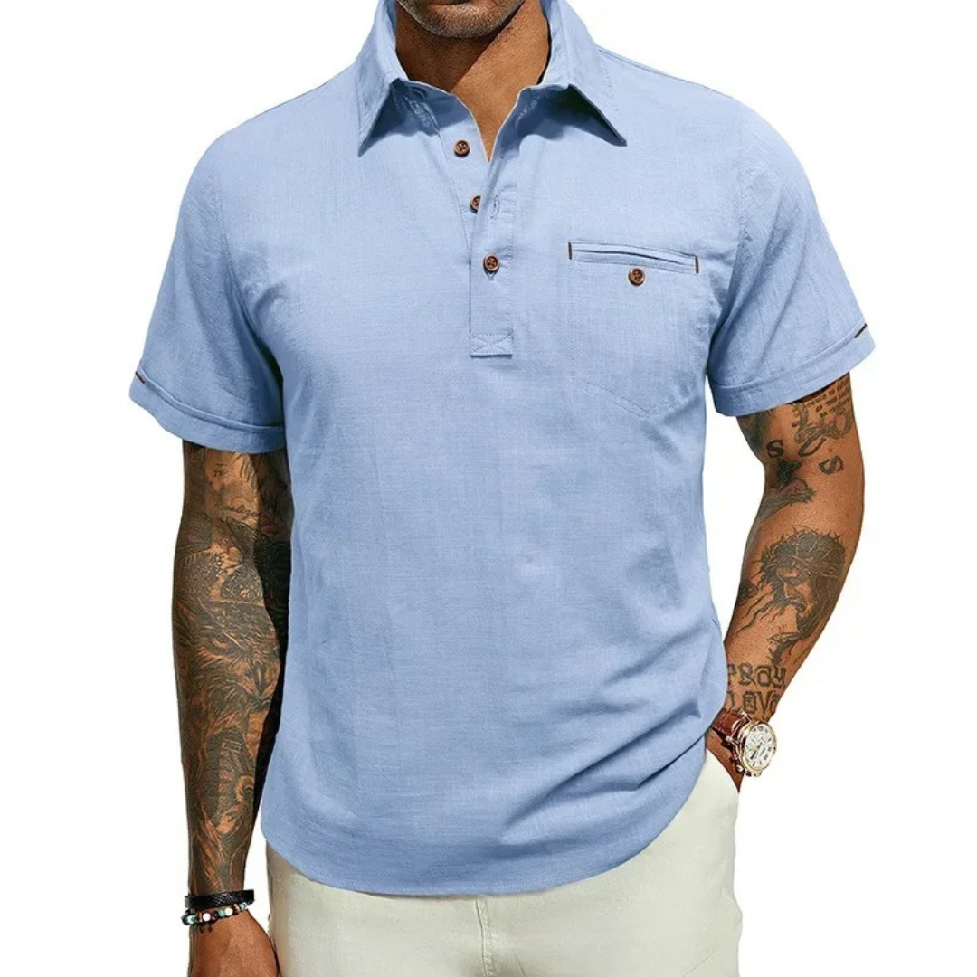 Men's Byron Bay Linen-Blend Polo