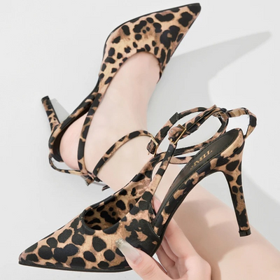 The Valentina Leopard Print Slingback Heels