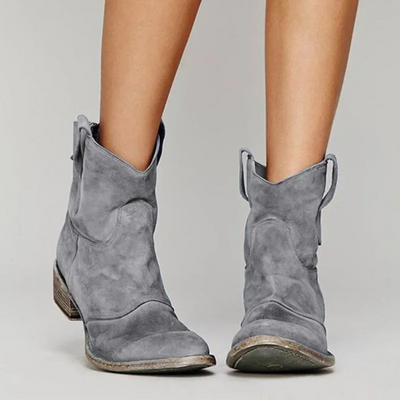 Suede Western Ankle Boots