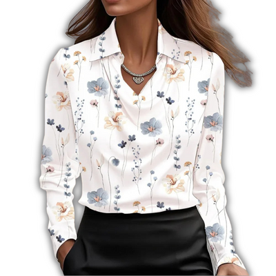 Elysia Floral Drape Blouse