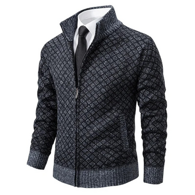Oslo Diamond Knit Zip Jacket