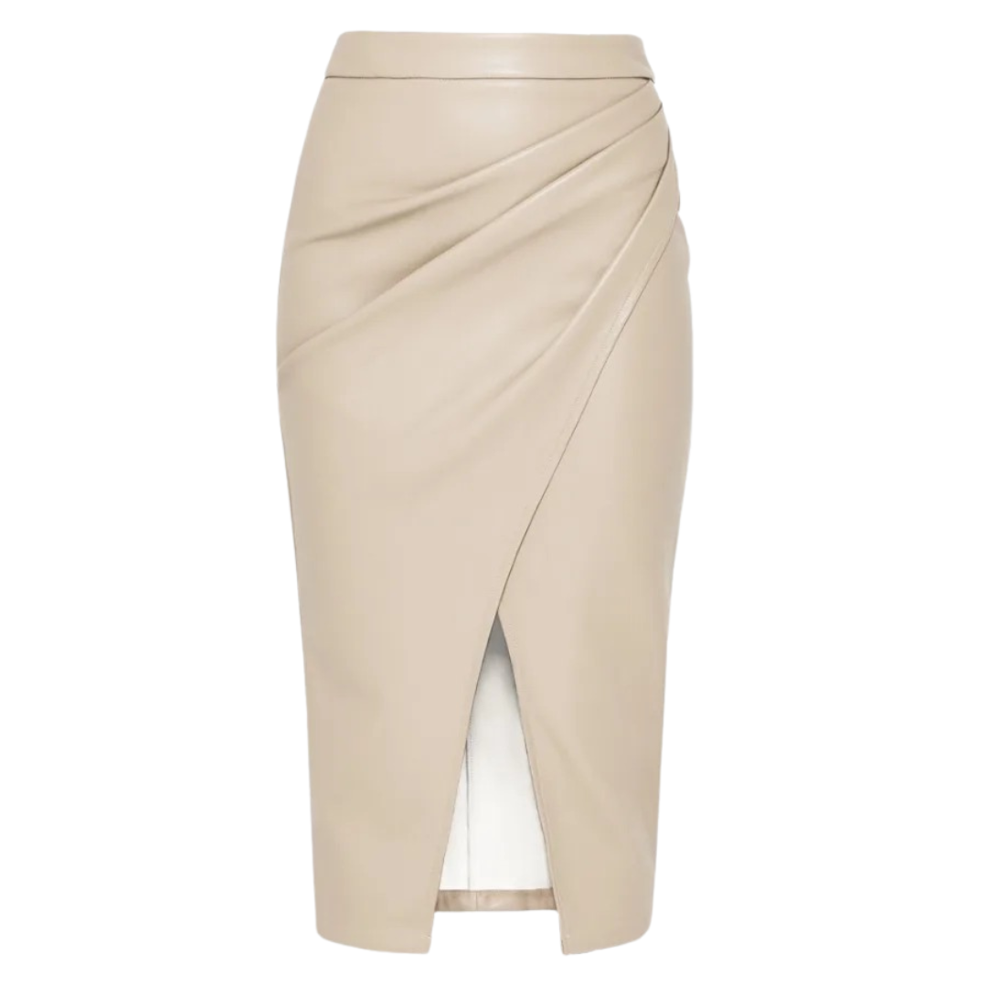 Women's Faux Leather Wrap Pencil Skirt