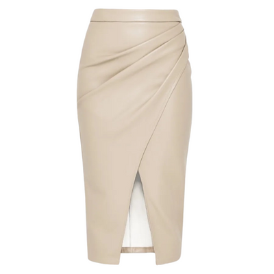 Women's Faux Leather Wrap Pencil Skirt