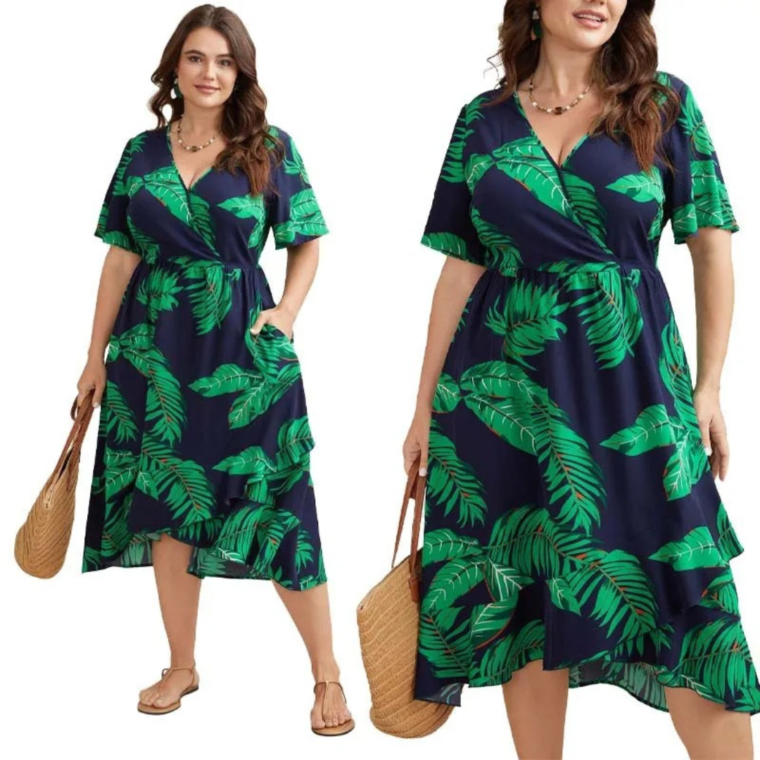 Women's Tropical Elegance Wrap Dress