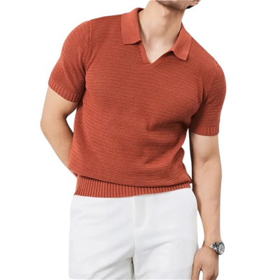 Men’s Textured Knit Short-Sleeve Polo