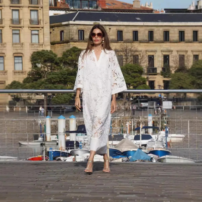 White Lace Midi Dress