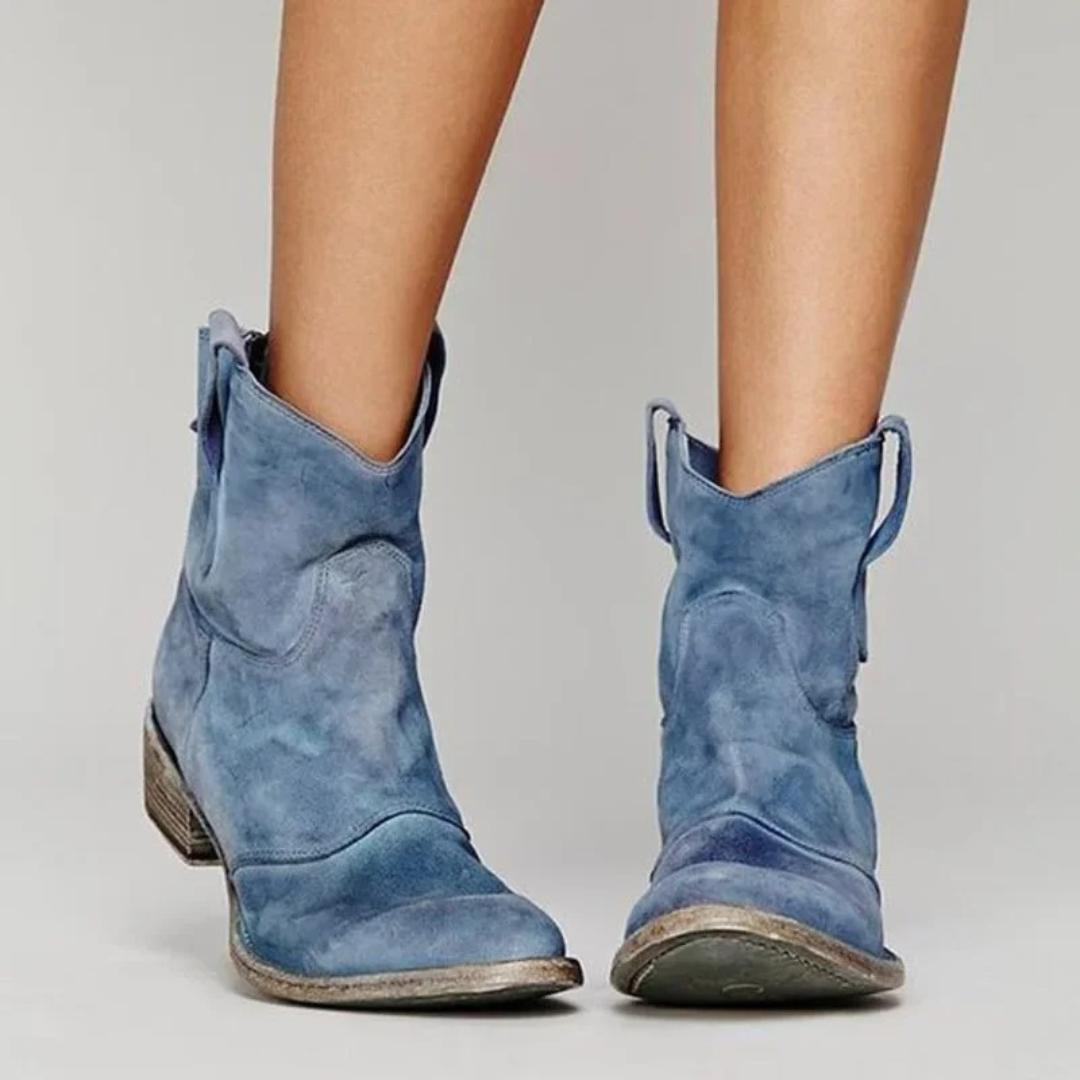 Suede Western Ankle Boots