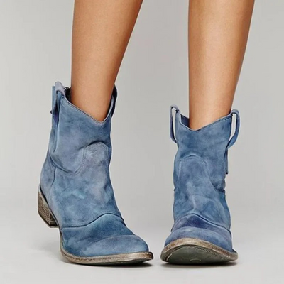 Suede Western Ankle Boots
