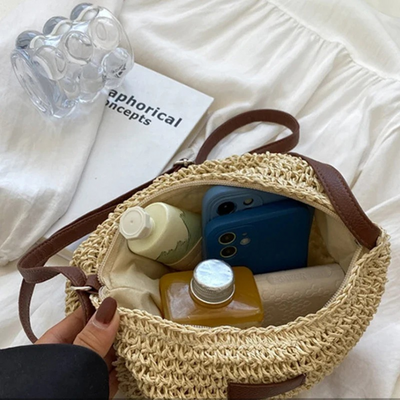 The Marisol Woven Straw Shoulder Bag