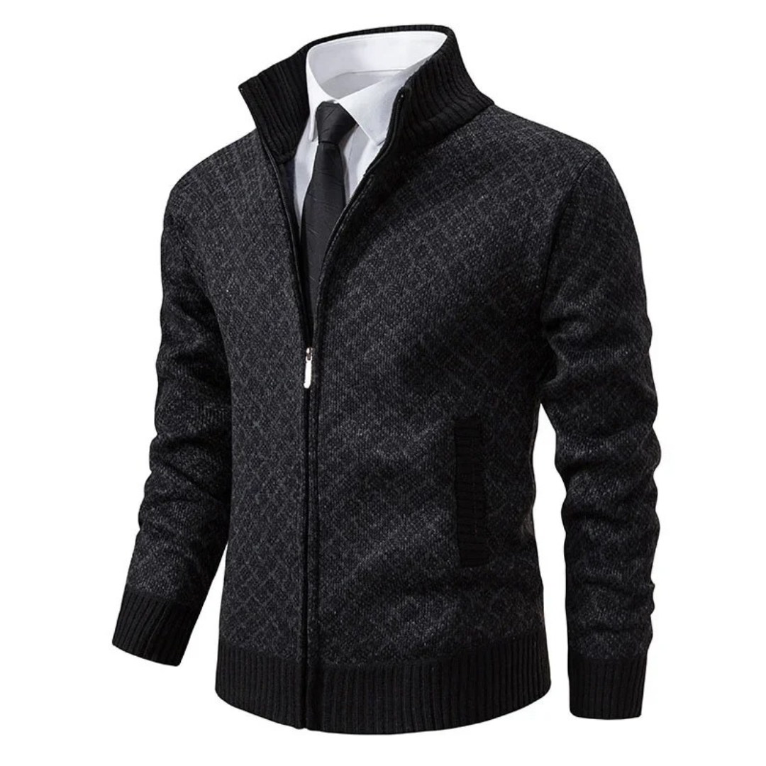 Oslo Diamond Knit Zip Jacket