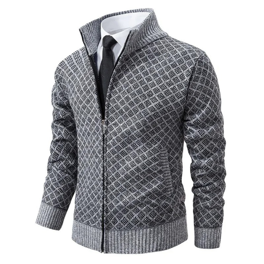 Oslo Diamond Knit Zip Jacket