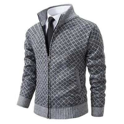 Oslo Diamond Knit Zip Jacket
