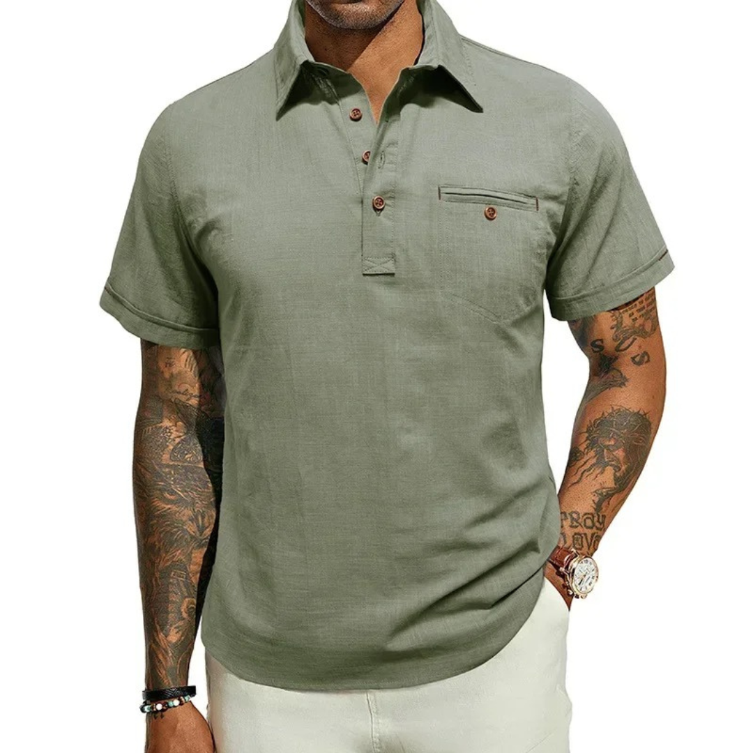 Men's Byron Bay Linen-Blend Polo