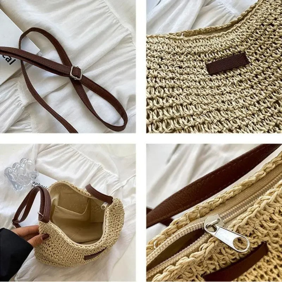The Marisol Woven Straw Shoulder Bag