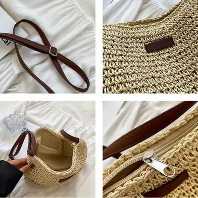 The Marisol Woven Straw Shoulder Bag