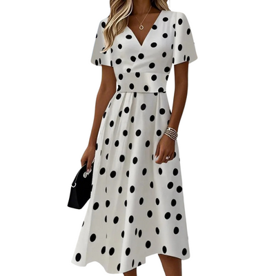 Women's Elegant Floral Wrap Midi Dress