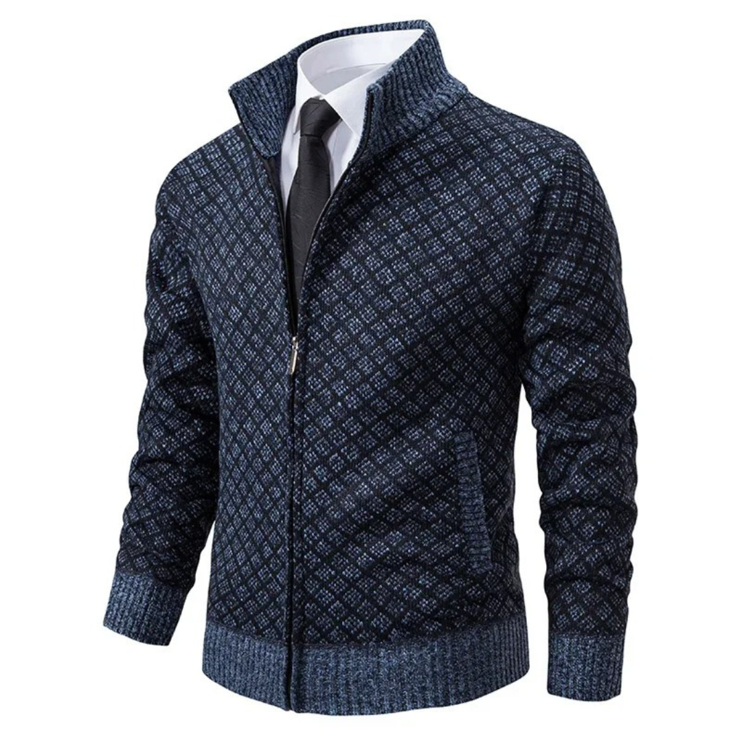 Oslo Diamond Knit Zip Jacket