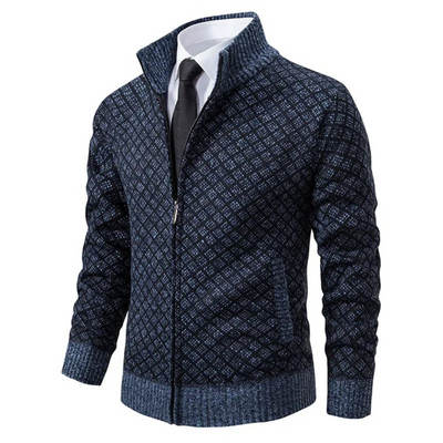Oslo Diamond Knit Zip Jacket