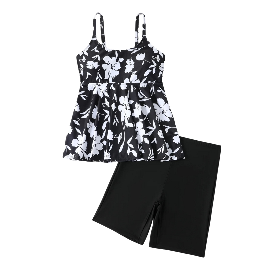The Isla Floral Plus-Size Tankini Set