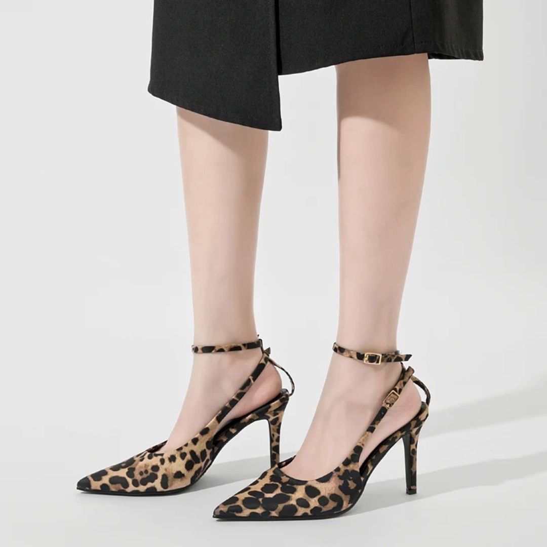 The Valentina Leopard Print Slingback Heels