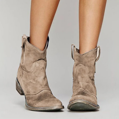 Suede Western Ankle Boots
