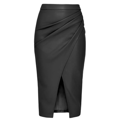 Women's Faux Leather Wrap Pencil Skirt