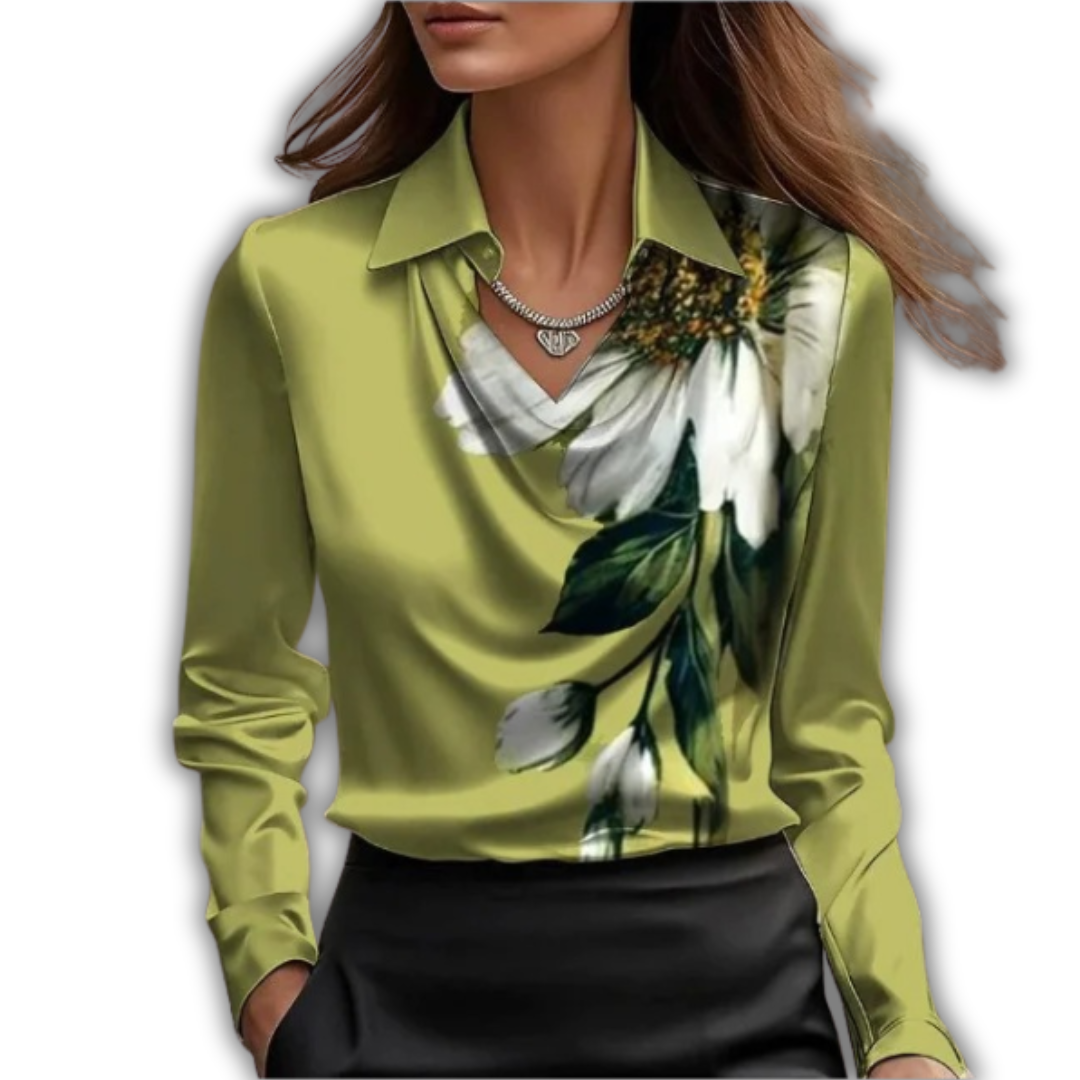 Elysia Floral Drape Blouse