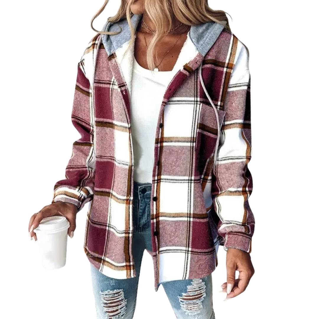 Everly Plaid Hoodie Shacket