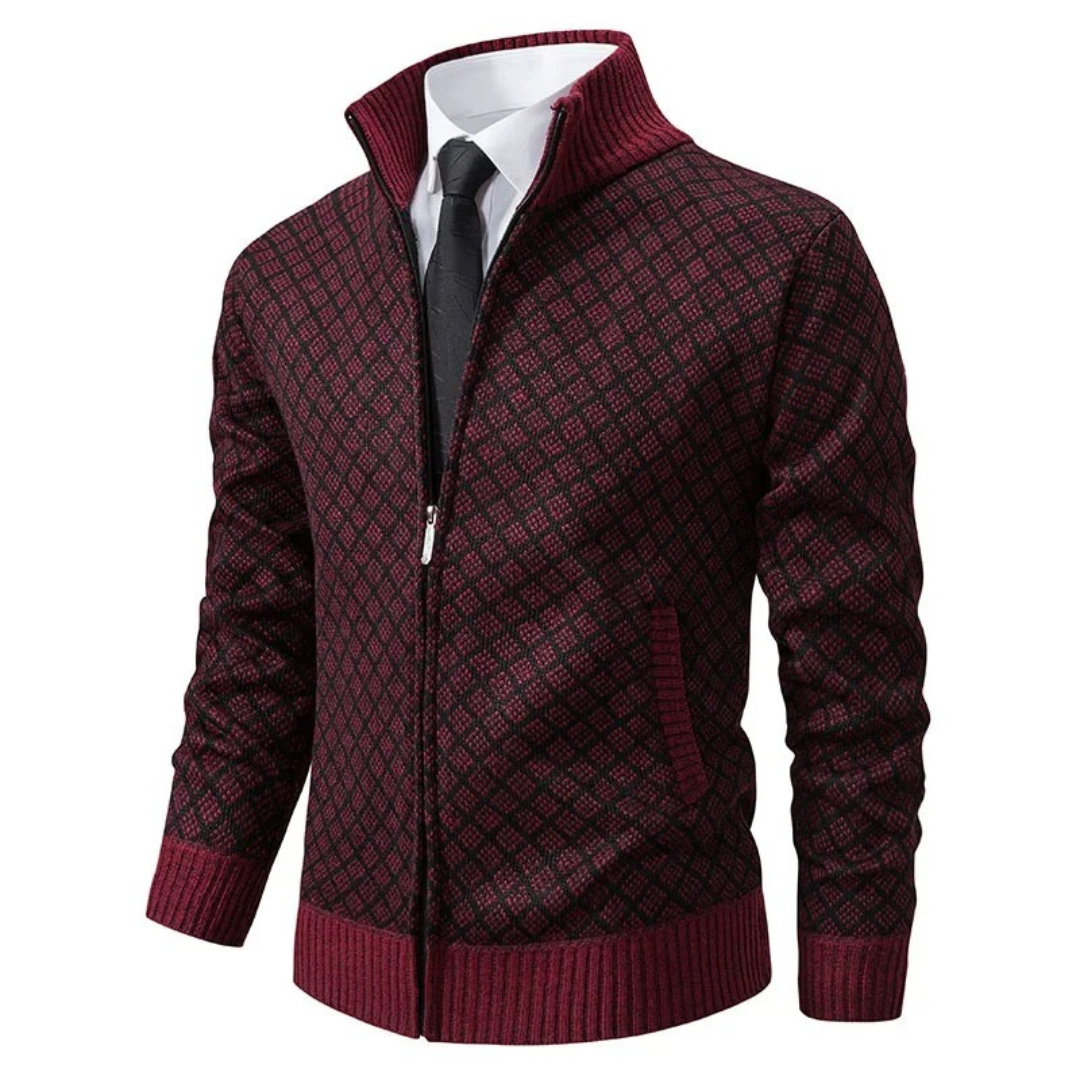 Oslo Diamond Knit Zip Jacket