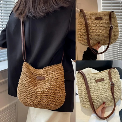 The Marisol Woven Straw Shoulder Bag