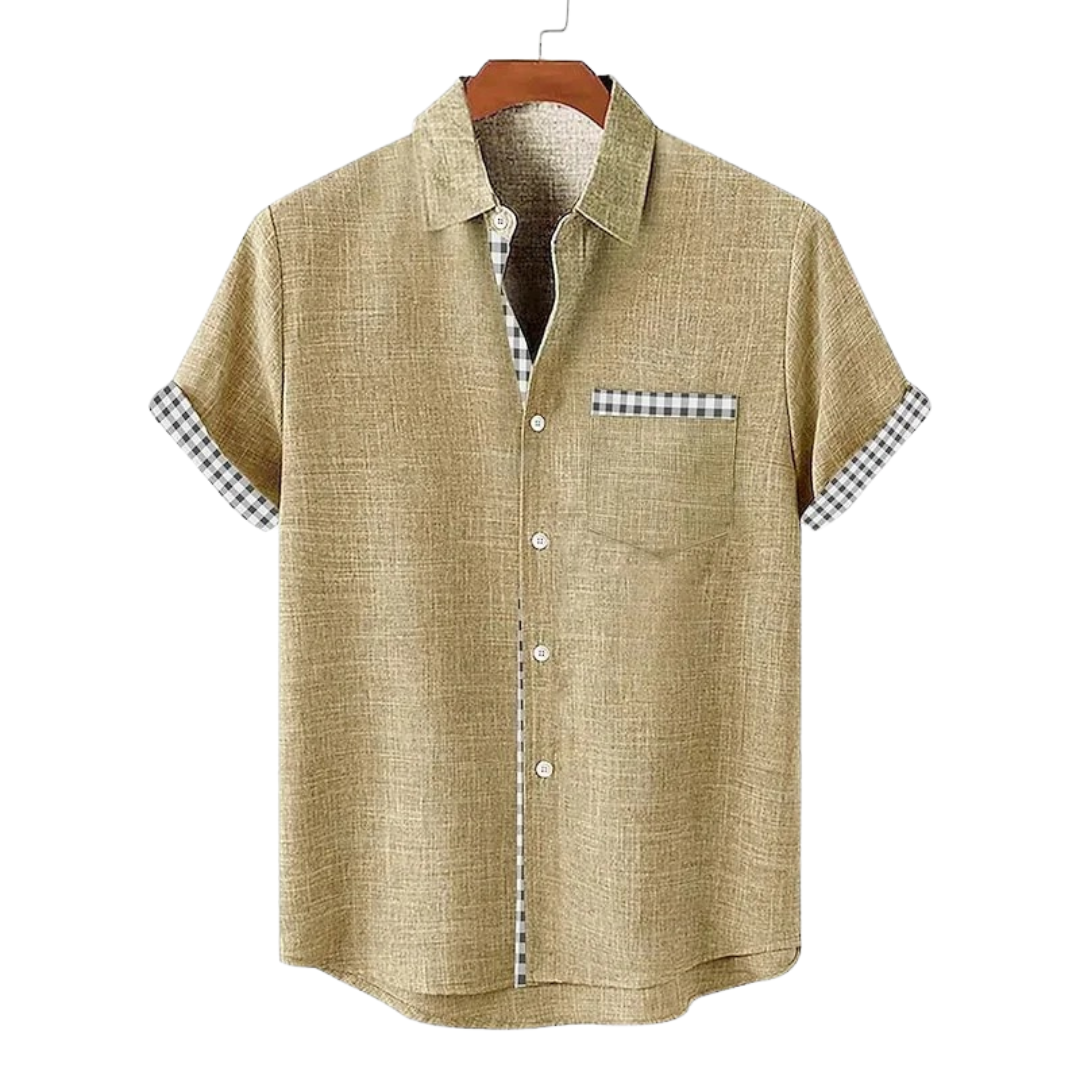 Men’s Casual Short-Sleeve Linen Shirt
