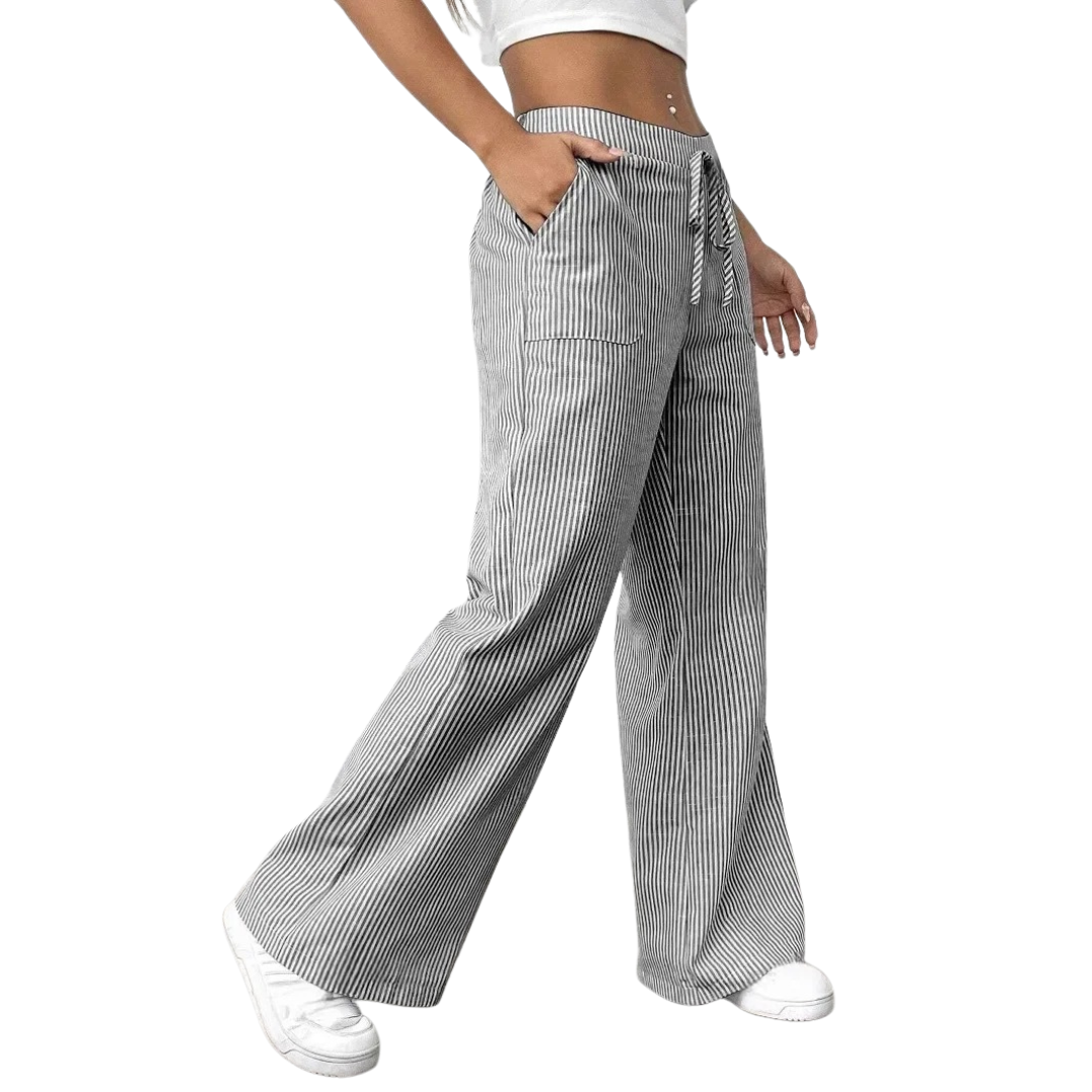 Women's Striped Wide-Leg Lounge Pants