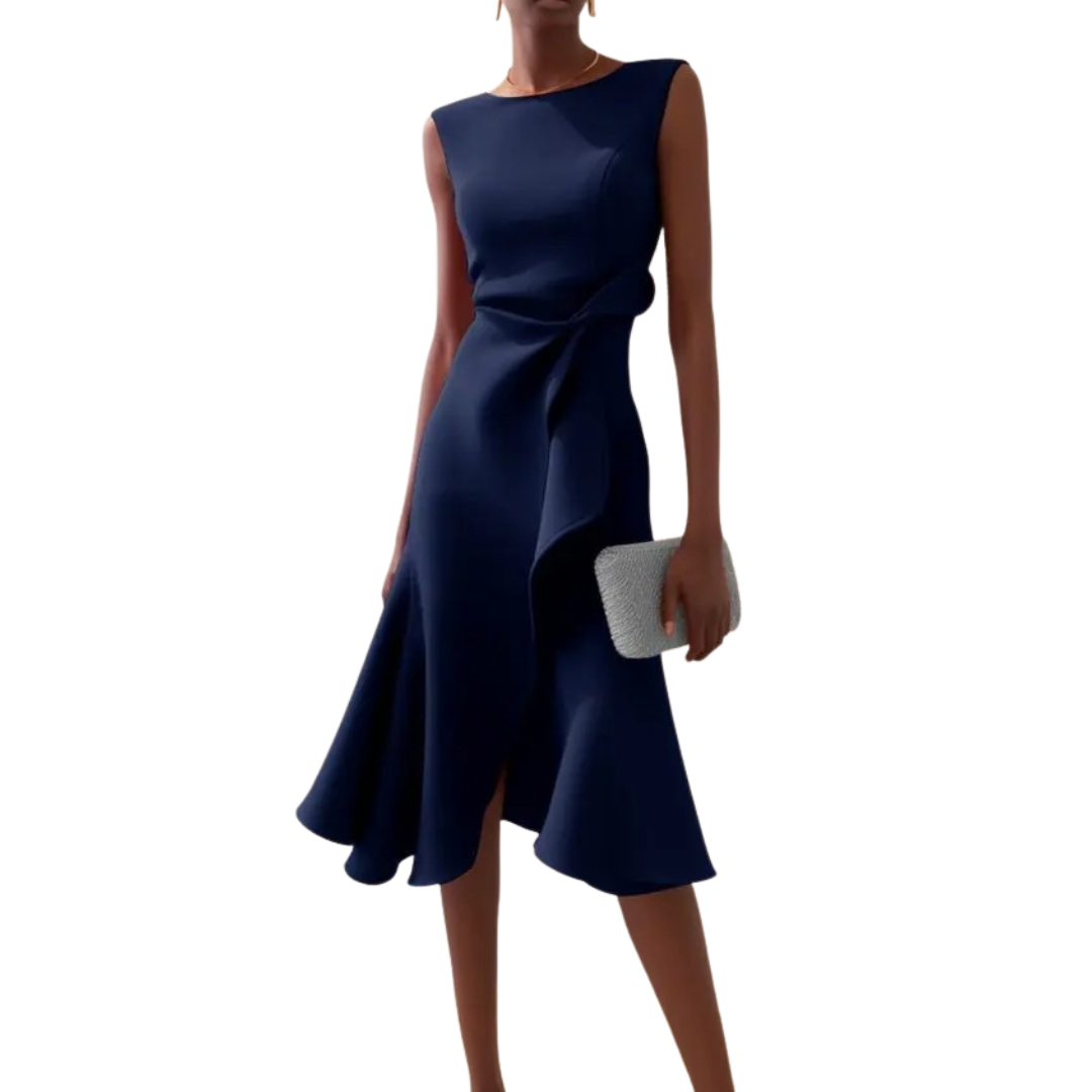 Women’s Elegant Ruffle Detail Midi Dress