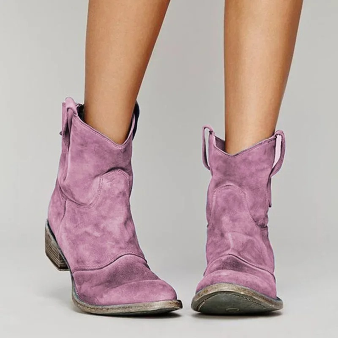 Suede Western Ankle Boots